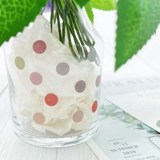 Wrapables Colorful Dots Washi Tape, Round Circle Stickers for Scrapbooking, Planners, Bullet Points, and Journals 6M Total (Set of 2) image {6}