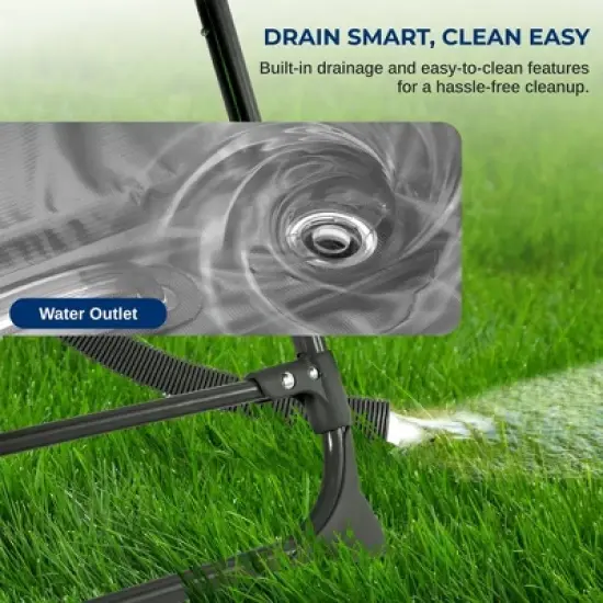 SereneLife Portable Dog Bath Tub with Built-in Drain System, Three-Point Leash Restraint - Gray/Black image {3}