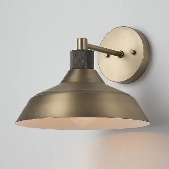 Globe Electric Sutton Matte Brass Outdoor Indoor Textured Wall Sconce image {3}
