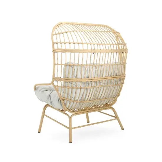 Christopher Knight Home Palos Outdoor Wicker Loveseat with Cushion image {4}