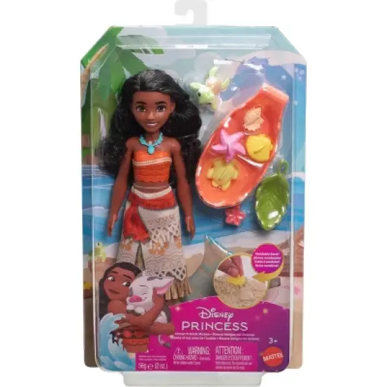 Disney Princess Ocean Friends Moana Doll with Moldable Sand, Animal Friend & 8 Accessories image {5}