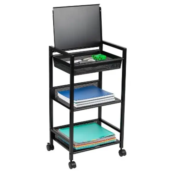 Mind Reader 3-Tier Cart with Covered Compartment Storage Metal image {10}
