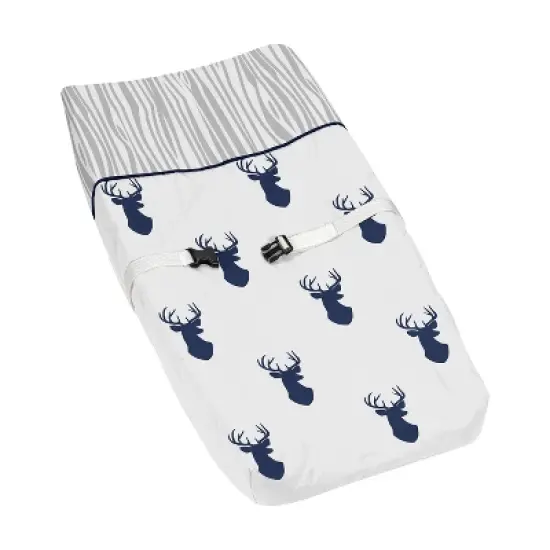 Sweet Jojo Designs Boy Changing Pad Cover Stag Navy Blue and White image {6}