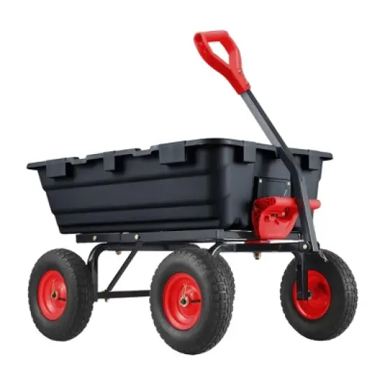 Garden Dump Cart,800lbs Heavy Duty Poly Yard Dump Garden Cart,with 10-Inch Tires,180&iexcl;&atilde;Rotating Handle,Steel Frame and Quick Release System for Garden image {8}