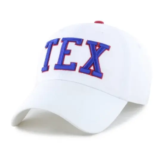 MLB Texas Rangers White Cooperstown Clique Hat: Cotton Adjustable Baseball Cap image {4}