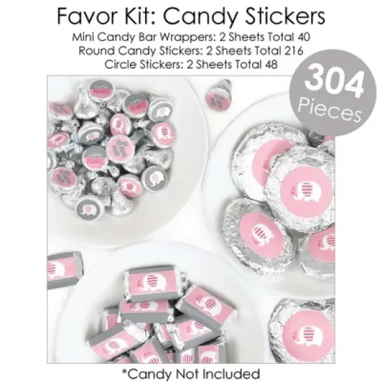 Big Dot of Happiness Pink Elephant - Girl Baby Shower or Birthday Party Supplies - Banner Decoration Kit - Fundle Bundle image {6}