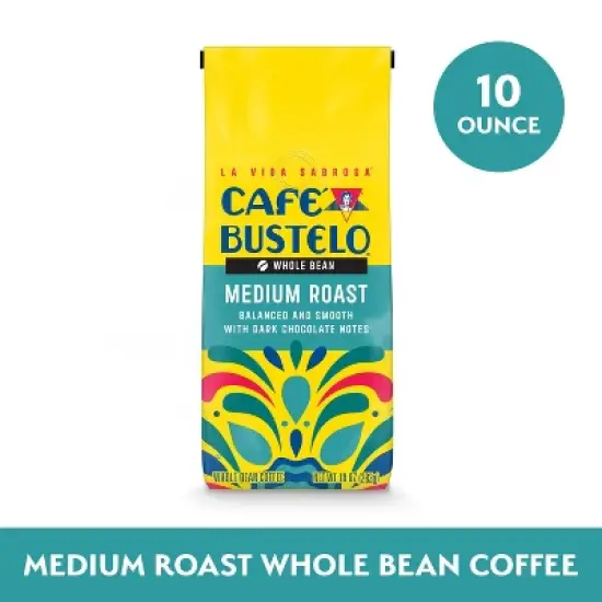 Cafe Bustelo Medium Roast Whole Bean Coffee - 10oz image {1}