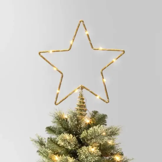 10in LED Lit Dewdrop Glitter Metal Open Star Christmas Tree Topper - Wondershop&trade; image {4}