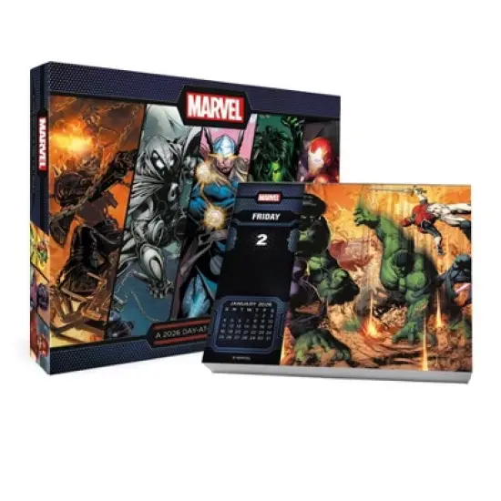 Trends International 2026 History of Marvel Dayata Time 6.12"x5.37" Box Calendar image {10}