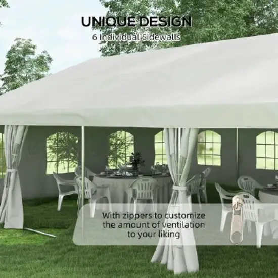 Resenkos Canopy, Outdoor Canopy Tent,Heavy Duty Party Tent, 19.5' x 39' Large Sun Shade Canopy Tent, White image {1}