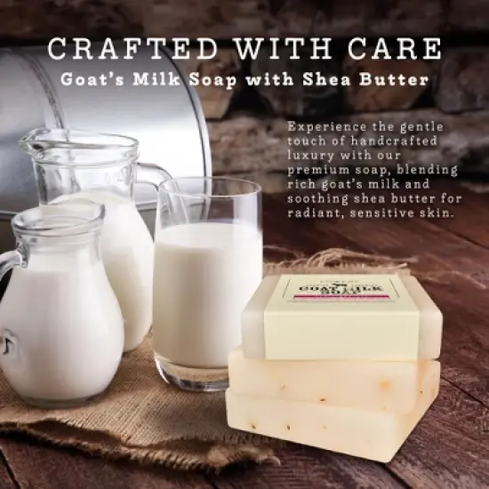 Handmade Goat Milk Soap Made in USA with Organic Shea Butter - Hydrangea Rose Scent - Goats Milk Soap Bar, 3 Pack image {2}