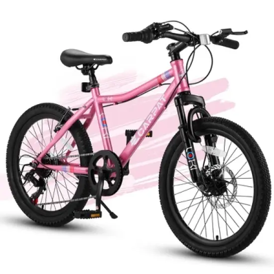 NAYSAYE Mountain Bike 20 Inch Bicycle 7 Speed with Front Suspension and Disc Brake Bikes For Adults and Kids, 54"*23"*31.5" image {7}