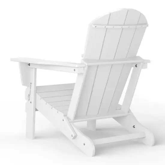 WestinTrends Nantucket Outdoor Patio HDPE Resin Adirondack Chair With Cup Holder and Phone Holder image {10}