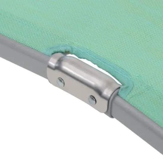 3pc Outdoor Aluminum Folding Adjustable Chaise Lounge Chair and Table Set Green - Crestlive Products image {6}