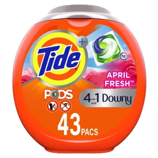 Tide Pods Laundry Detergent Pacs - Downy April Fresh image {10}