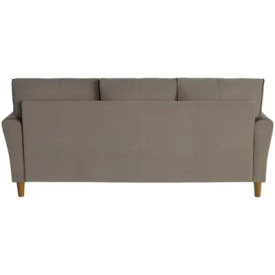 Dunleith Modern Contemporary Velvet Tufted Sofa in Brown and Walnut - Lexicon image {2}