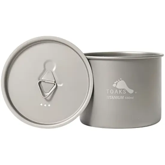 TOAKS 550ml Ultralight Titanium Camping Cooking Pot with Foldable Handles image {2}