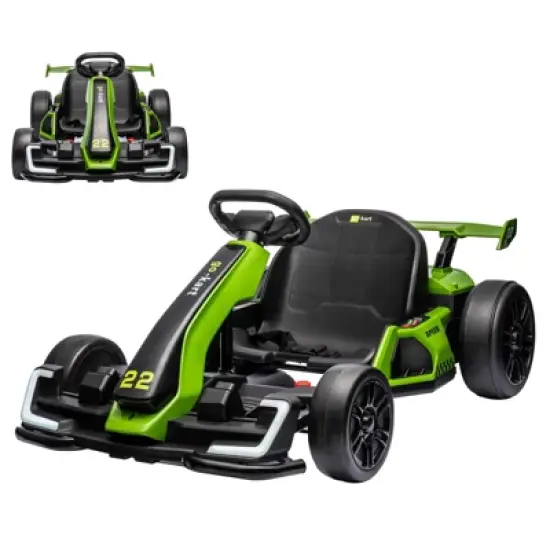 24V Electric Go Kart for Kids，Powerful Drift Kart with Adjustable Seat image {8}