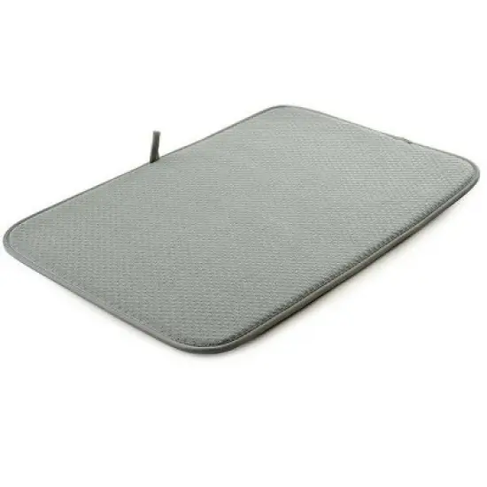 Norpro 12" x 18" Washable Microfiber Dish Drainer Glass Drying Mat Pad - Grey (2 Pack) image {2}