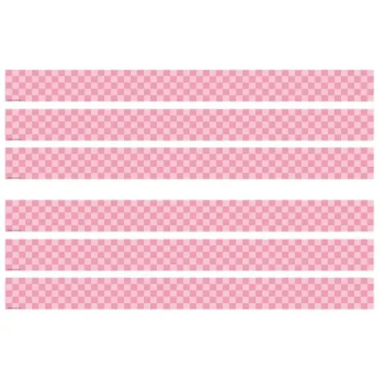 Teacher Created Resources&reg; Cool for School Pink Checkers Straight Border Trim, 35 Feet Per Pack, 6 Packs image {4}