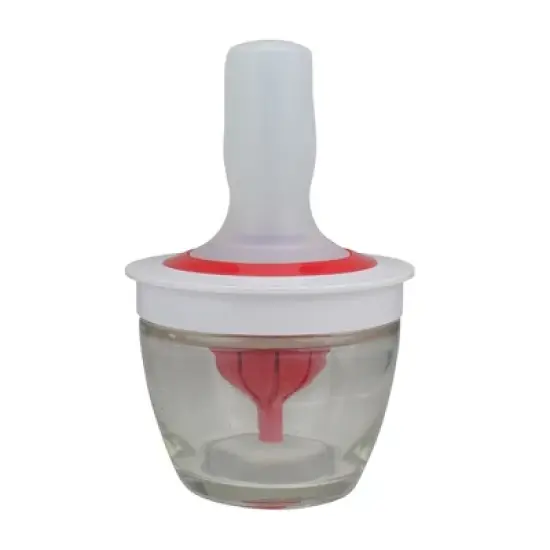 Northlight 6" Red and White Silicone Basting Brush and Bowl Set image {3}