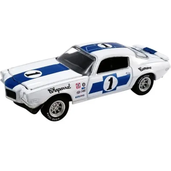 1967 Chevrolet C-30 Ramp Truck & 1970 Trans Am Camaro #1 White w/Blue Stripes "Chaparral" 1/64 Diecast Cars Greenlight for ACME image {2}