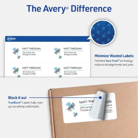 Avery Shipping Labels, 2" x 4", White, 2,500 Labels (5963) image {1}