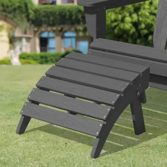 Hyleory HDPE Foldable Outdoor Folding Ottoman Patio Footrest for Adirondack Chairs image {13}