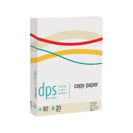 DPS by Staples 8.5" x 11" Copy Paper 20 lbs. 92 Brightness 500/Ream 10 Reams/Carton DPS08511 image {1}