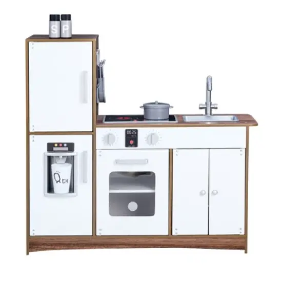 Teamson Kids Kids Wooden Play Kitchen 6 Accessories White Palm Spring TD-13404B image {7}