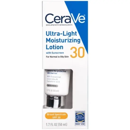 CeraVe Ultra-Light Face Lotion Moisturizer with Sunscreen - SPF 30 &ndash; 1.7oz image {8}