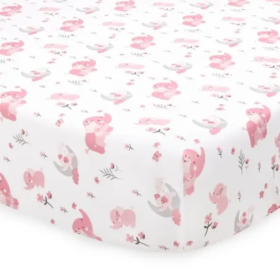 The Peanutshell Pink Elephant Crib Bedding Set, 3pc to 12 Pc, For Girls image {4}