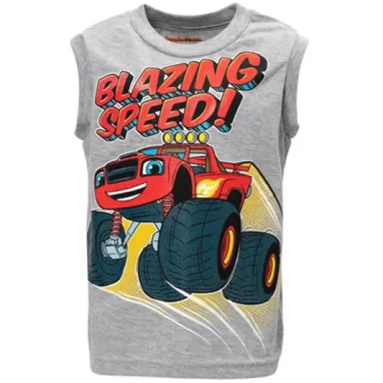 Blaze and the Monster Machines Stripes Zeg Blaze T-Shirt Tank Top and Bike Shorts French Terry 3 Piece Outfit Set Toddler  image {4}