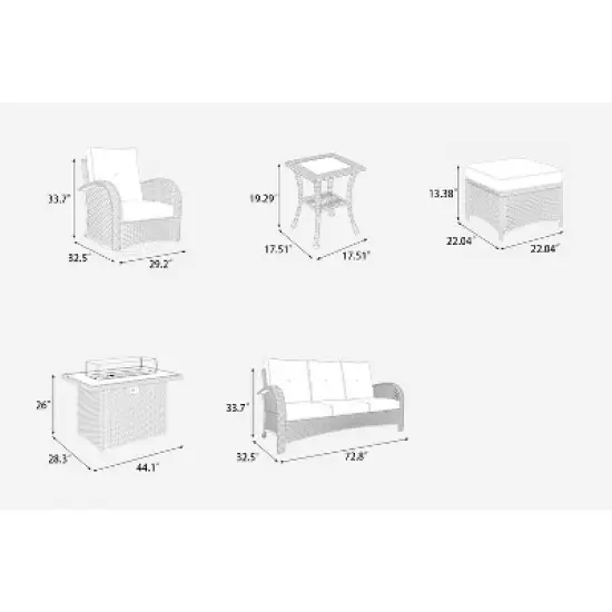 LayinSun Outdoor Patio Furniture Set, Black Rattan Wicker Sectional Swivel Rocker Chairs Sets image {8}