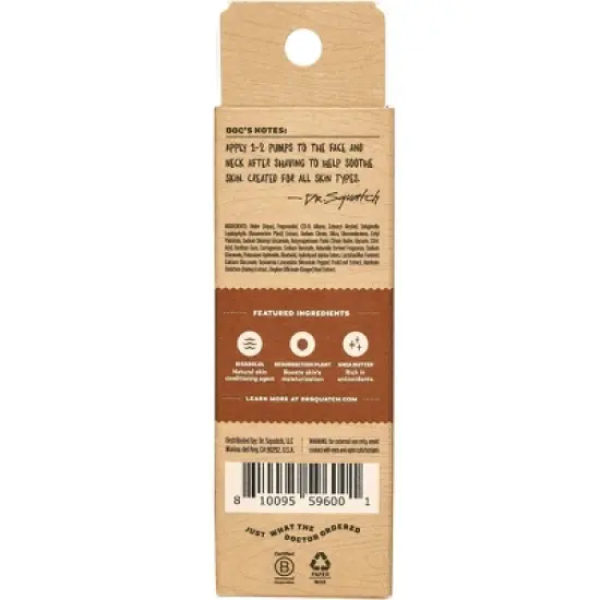 DR. SQUATCH Men's Natural Soothing Post Shave - Wood Barrel Bourbon - 2.5 fl oz image {5}
