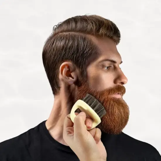 Unique Bargains Men's Pocket Bristles Face Beard Brush image {1}