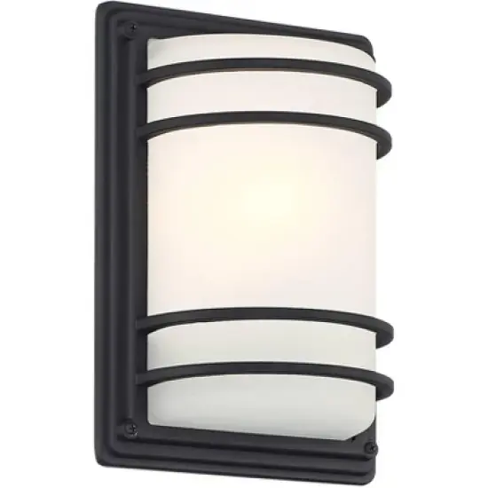 John Timberland Habitat 11" High Modern Outdoor Wall Sconce Light Fixture Mount Porch House Exterior Weatherproof Black Metal Frosted Glass Shade image {4}
