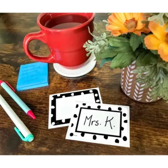 Teacher Created Resources&reg; Black and White Painted Dots Name Tags/Labels - Multi-Pack - 36 Per Pack, 6 Packs image {2}