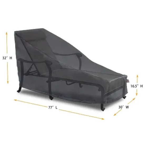 Summerset Shield Long Chaise Lounge Cover Ultimate Protection for Your Outdoor Furniture - 77" x 30" x 16.5"/22.5"/32" Mercury image {1}