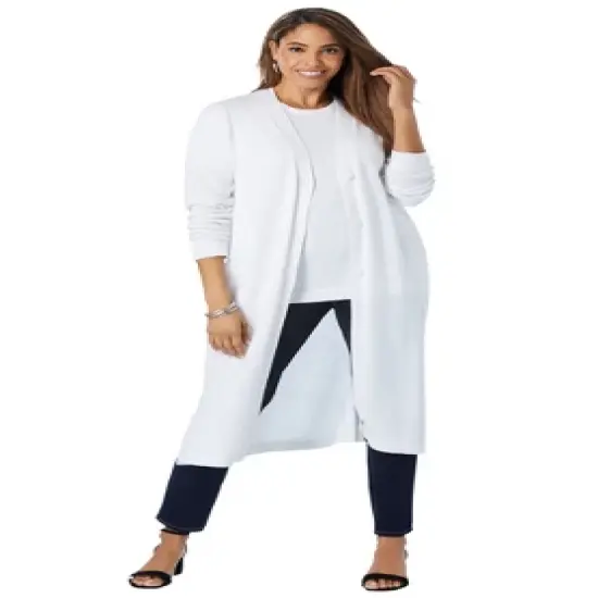 Jessica London Women&rsquo;s Plus Size Fine Gauge Duster Cardigan image {4}