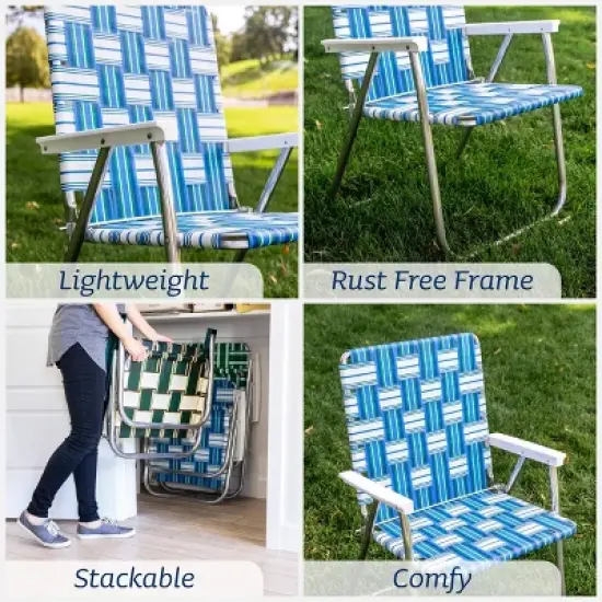 Lawn Chair USA Folding Aluminum Beach Webbed Chair image {5}