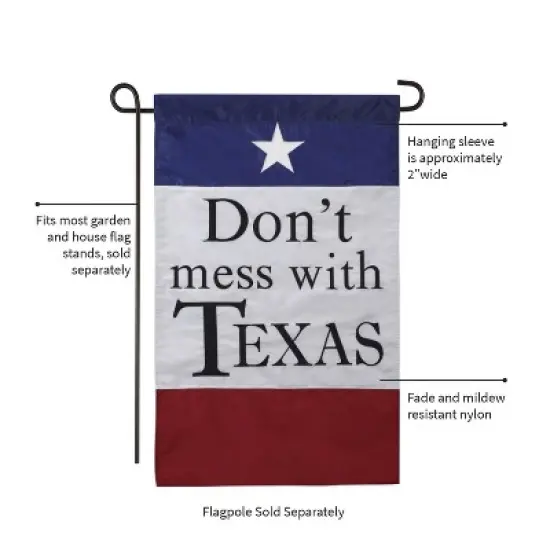 Evergreen Flag Garden Applique Don't Mess With Texas image {2}