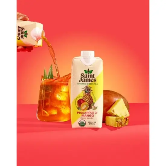 Saint James Pineapple & Mango Organic Green Tea - 16.9 fl oz Box image {4}