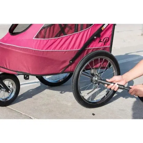 Petique All Terrain Cozy & Comfortable Pet Jogger Stroller with Tire Pump - Up to 77 LB image {12}