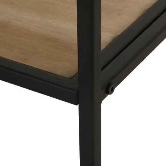 Boster Boho Industrial 8 Bottle Wine Rack Console Table with Storage Natural/Black - Christopher Knight Home image {9}