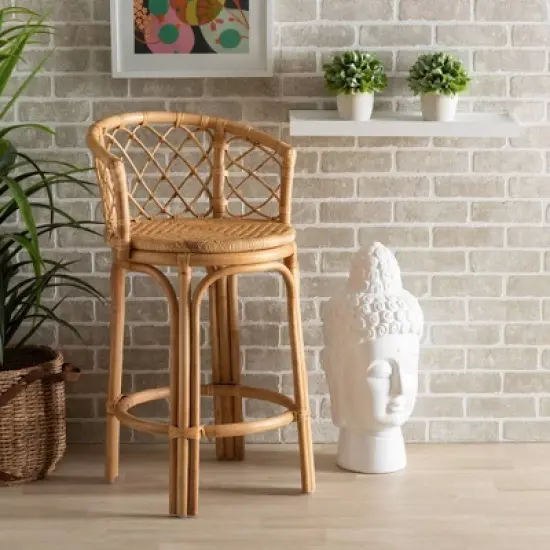 Orchard Rattan Counter Height Barstool Natural/Brown - bali & pari image {5}