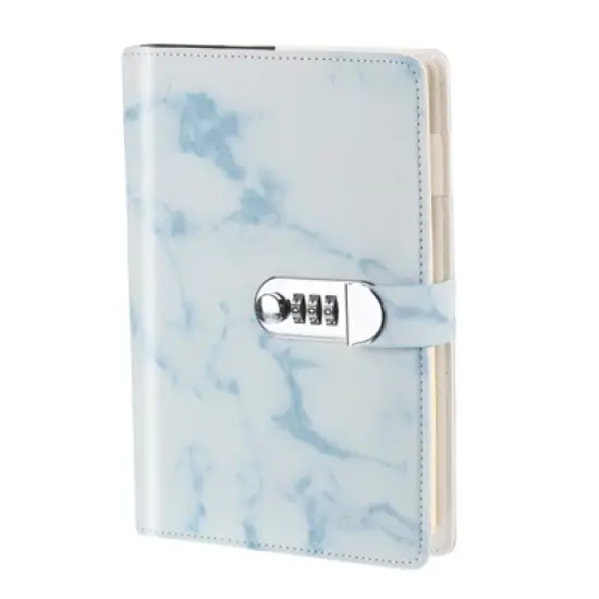 Unique Bargains Cute Journaling Leather Marble A5 Diary with Lock 100 Pages image {6}