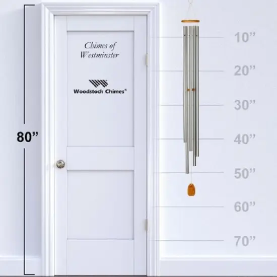 Woodstock Wind Chimes Signature Collection, Chimes of Westminster, 57''Silver Wind Chime WWS image {3}