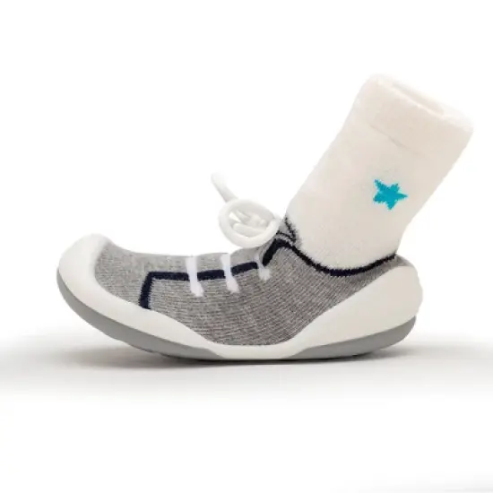 Komuello Baby Boy First Walk Sock Shoes String Grey image {3}