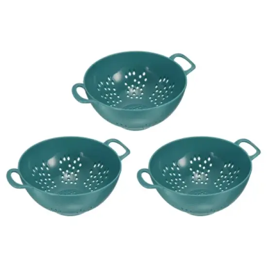 Unique Bargains Vegetable Fruit Kitchen Drain Sieve Plastic Colander 3 Pcs image {6}